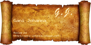 Gani Johanna névjegykártya